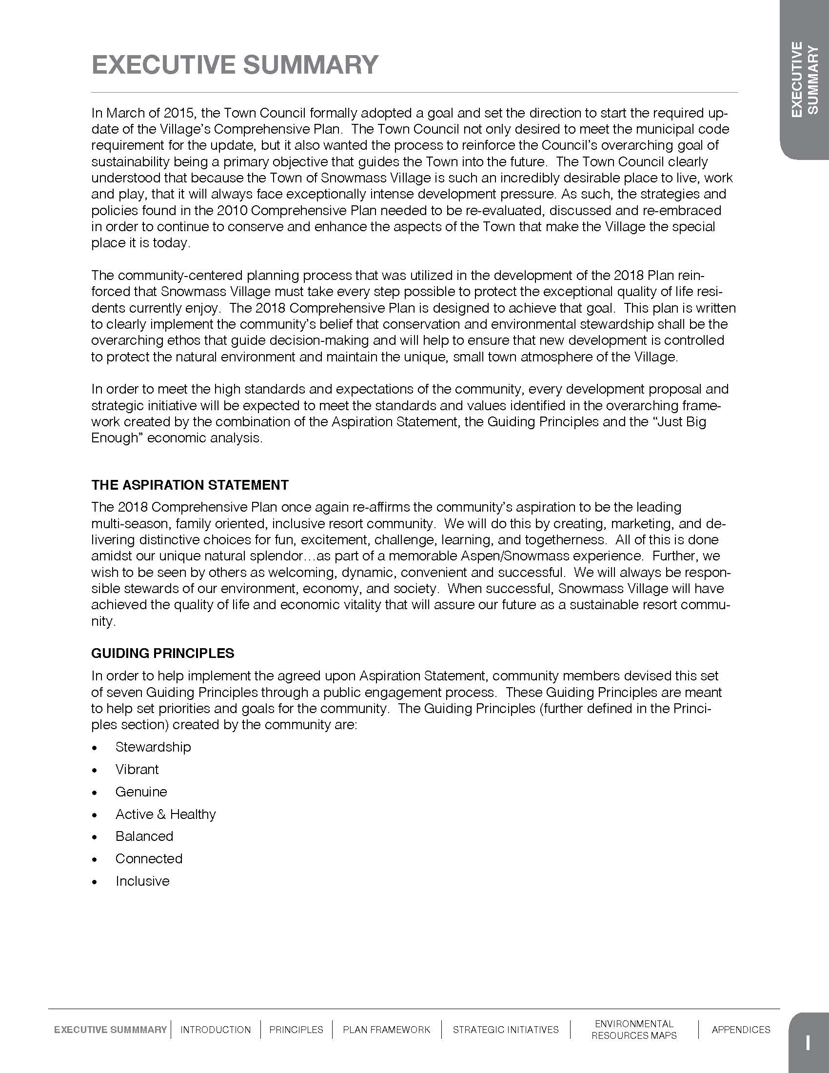 2018 TOSV Comp Plan Executive Summary Page 1